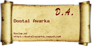 Dostal Avarka névjegykártya